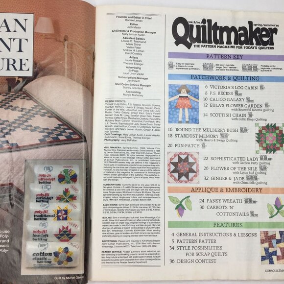 Vintage Quiltmaker Spring Summer 1983 Pattern Magazine Victoria Log Cabin & More - Picture 2 of 11
